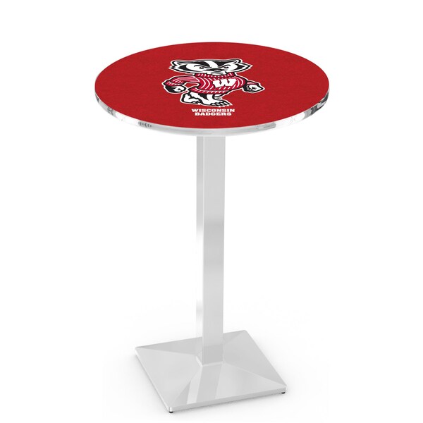 42" Chrome Wisconsin "Badger" Pub Table